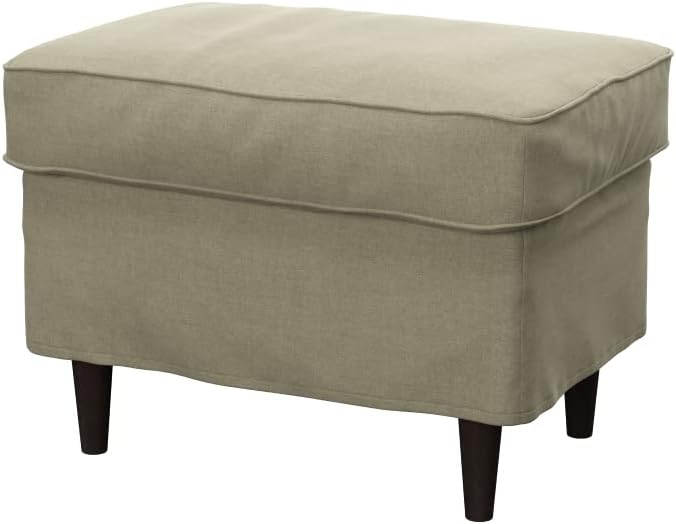 Soferia Replacement Compatible Cover for Strandmon Footstool, Fabric Elegance Beige