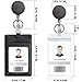 Heavy Duty Metal Retractable Badge Holder Reel with Belt Clip Key Ring, Waterproof Vertical Clear ID Card Holder and PU Leather Badge Holder