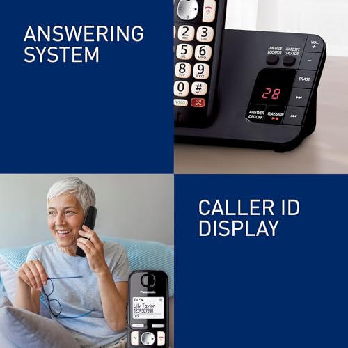 Panasonic KX-TGE822EB Digital Cordless Phone About 40 minutes Answering Machine with Nuisance Call Block and Dedicated Key, Amplified Sound Double - Image 6