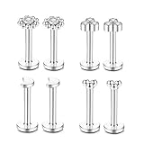 Gnoliew 16G 316L Stainless Steel Labret Monroe Lip Ring Studs Cartilage Helix Tragus Conch Daith Nos