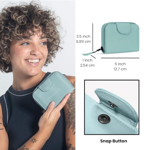 Image of Sherpani Barcelona, Nylon Bifold Zipper Pocket Wallet for Women, Travel Bag, RFID Protection