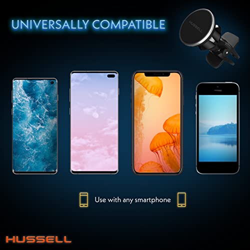Hussell Mongoora Air Vent Car Phone Mount Holder - Magnetic Cell Phone Car Mount Universal For Any Smartphone, Iphone, Android - Rotating Car Phone Holder - Stocking Stuffers, White Elephant Gift #TOP5