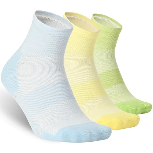 Image of Merino Wool Ankle Socks, Men's Women's 90% Wool Athletic Thin Running Moisture Wicking Socks, 3 Pairs