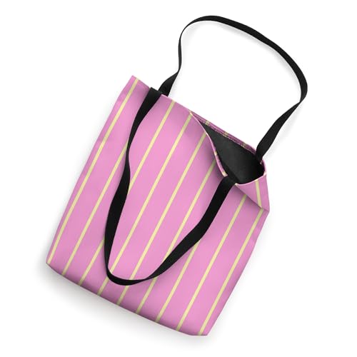 Bolso Tote Estampado Rayas Verticales Rosa y Amarillo miniatura 2