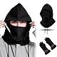 Menwings Sturmhaube Winter, Waffel Skimaske + Handschuh-Set, Winddichte Motorradmasken Halswärmer für Fahrrad Motorrad Snowboard Outdoor Sport Frauen (Schwarz)