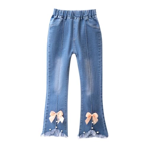 Preppy Clothes for Girls Flared Jeans Butterfly Print Skinny Fit Denim Pants Fall 3t Girl Clothes