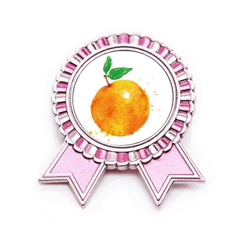 Broche rose aquarelle orange en métal idéale pour un mariage