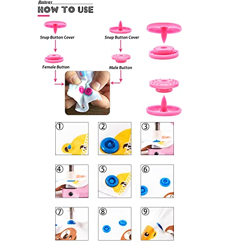 Yicbor 270 Set T5 Snaps Plastic Buttons With Snaps Pliers Set For Clothes Sewing Bibs Rain Coat Crafting -Diy Handmade Tools (Blue) #TOP5