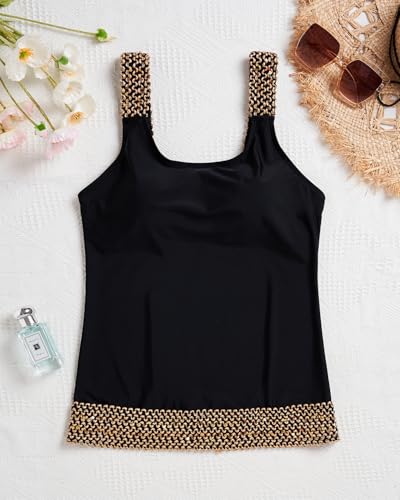 Image of Aqua Eve Tankini Tops for Women Swimwear Top Only Tummy Control Bathing Suit Top No Bottom (Available in Plus)