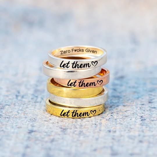 Let Them Zero Fcks Given Mantra Rings for Women, Inspirational Stainless Steel Engraving Stackable Ring Self Worth Motivation Circle Rings, Personality Friendship Gift Jewelry for Women - Image 5