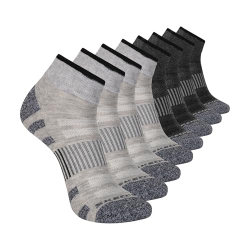 Skechers Men's 8-Pack Work Quarter Crew Socks,...