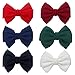 6 Pack Solid Color 5.2' Bow Clips Women Hair Barrettes Hair Accessories