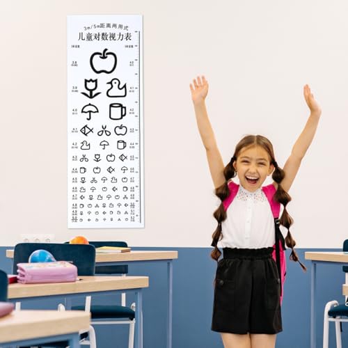 HOMOBABE Augendiagramm FüR Kinder 29.53X9.84 Zoll Standard Sehtafel FüR Visuelle SchäRfeprüFung Zuhause Schule Klinik