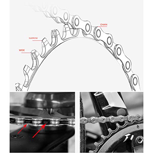 Deckas Round Oval 104Bcd 32T 34T 36T 38T Narrow Wide Chainring Single Chainring For 6/7/8/9/10/11/12-Speed (Round Blue, 36T) #TOP2