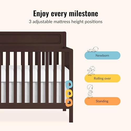 Image of Dream On Me Avery 5-in-1 Convertible Full-Size Baby Crib, Chocolate Chip
