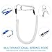 PATIKIL 6.5ft Spring Fishing Lanyard, 3 Pack Retractable Coiled Tether Spiral Coil Keychain Cord with Metal Clip & Split Ring for Pliers Boating Fly Fishing, White