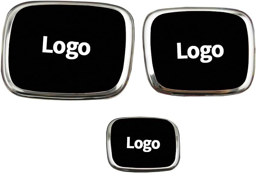 JC Racing - 3 emblemas de dirección delantera y trasera color negro cromado H compatibles con Honda Civic Sedan 2016-2021