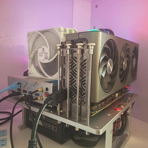 Image of Open Air Frame Computer Case PC Test Bench Aluminum Computer Cases Shell, Support Installation of Water Cooling Devices Compatible with ITX /MATX /ATX Motherboards(MATX Motherboard)