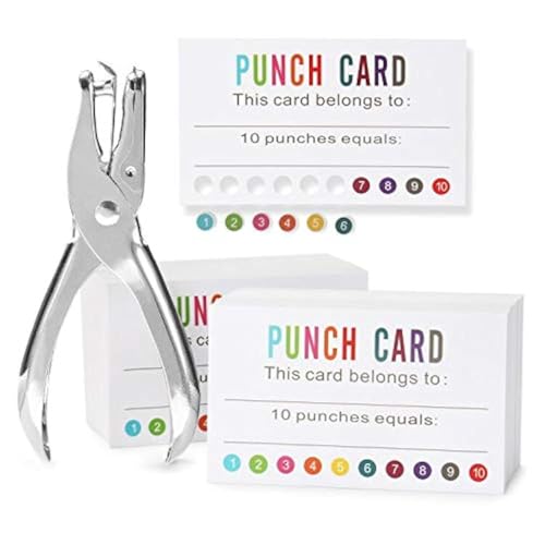 ONEDONE Punch Cards (Pack of 200) Reward Punch Cards for Classroom Behavior Incentive Awards for Kids Students Teachers Home Classroom School Business