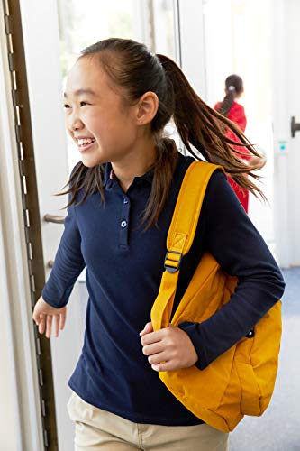 Image of French Toast Girls' Ruffle Collar Polo Shirt with Long Sleeves