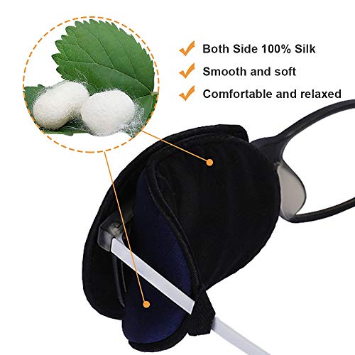 Ezakka Eye Patches For Adults Kids Eye Patch For Glasses Silk Patch For Lazy Eye Amblyopia Strabismus And After Surgery (Light Blue + Deep Blue) #TOP2