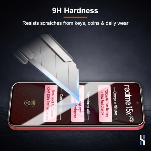 Image of Tempered Glass for Realme 15X | C85 | Narzo 90X - Military Grade 9H Screen Guard, Anti-Scratch, Shatterproof, Edge to Edge Full Coverage - Black Border