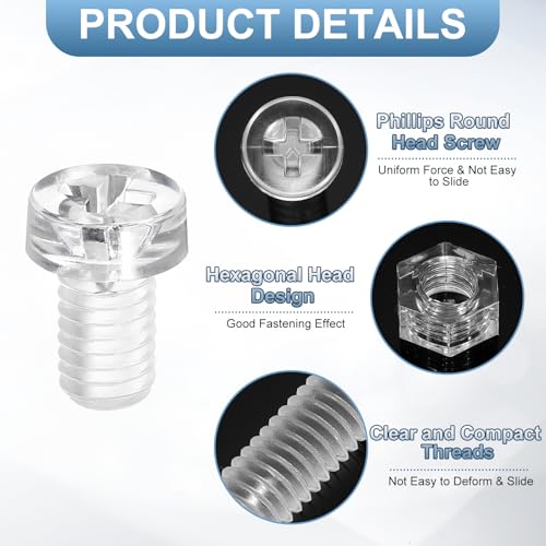 Boulons M6 x 10 mm isolants en PC transparent anti-court-circuit pour électronique x100 - 4