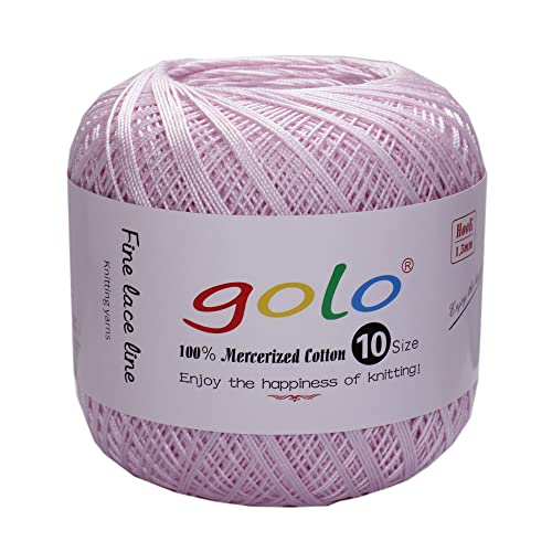 Image of golo Crochet Thread Balls Size 10 Crochet Yarn for Knitting Light Pink 608