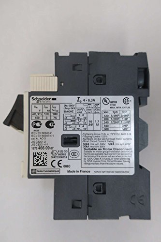 SCHNEIDER GV2ME10 3HP 4-6.3A AMP Manual Motor Starter D567380 miniatura 6