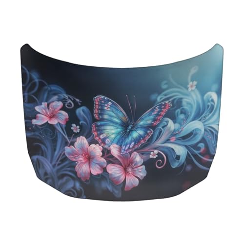 Image of Butterfly Flower Hood Covers for Cars, an All-Weather Waterproof Car Cover with a Windshield Snow Cover for Cars, Trucks, and Vans