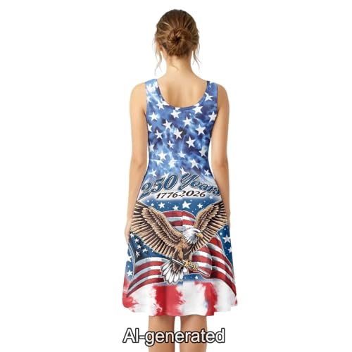 Image of Dreaweet Casual Sleeveless Dresses for Women Girls, Round Neck Tank Dresses with Pockets Summer Sundress Size XS-4XL