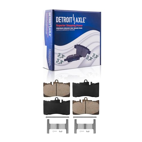 Image of Detroit Axle - Front Brake Kit for 01-06 Lexus LS430 Drilled & Slotted Brake Rotors 2001 2002 2003 2004 2005 2006 Ceramic Brakes Pads Replacement