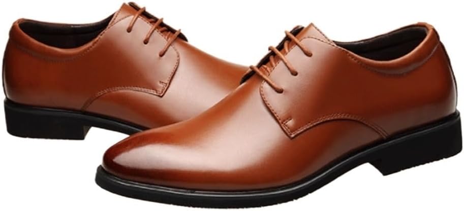 Men Invisible Height Increasing Elevator Shoes Men's Wide Dress Shoes Mens Formal Leather Shoes Slip on Dress Wedding Casual Flats Walking Oxfords Office Work