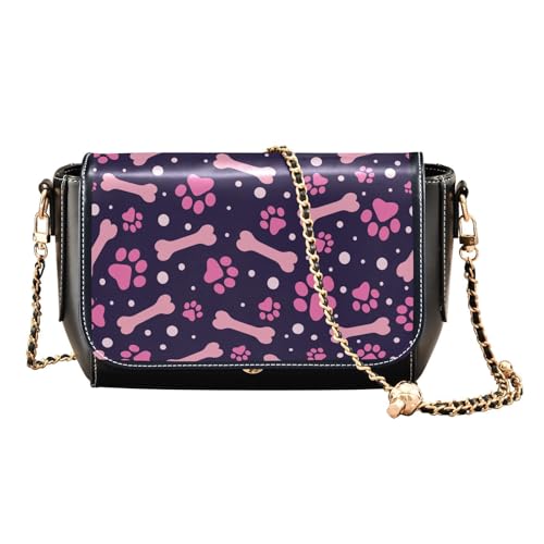 Sac à bandoulière pour femme avec emplacements cartes motif empreintes de pattes