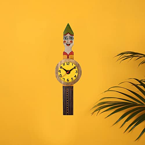 Image of AAKRITI ART CREATIONS My Big Ben Wall Clock Multicolor | Wall Clock for Home, Home Decoration | Modern Art Wall Hanging, Lightweight Wooden wall Decor | Matte Finish Wooden
