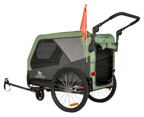 Knuffelwuff Cruvado Hundeanhänger & Buggy | Fahrradanhänger für Hunde bis 45kg | faltbar, leicht & stabil | mit Sicherheitsleine, Reflektoren, Insektenschutz & Universalkupplung