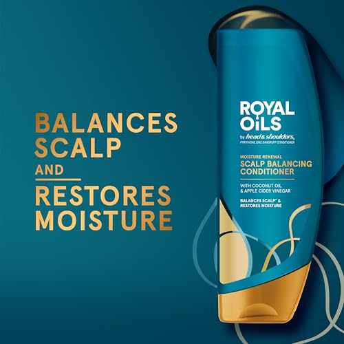 Head & Shoulders Conditioner, Moisture Renewal, Anti Dandruff Treatment and Scalp Care, Royal Oils Collection with Coconut Oil, for Natural and Curly Hair, 13.5 fl oz - Image 5