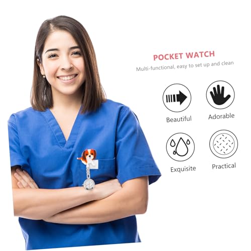 CALLARON 1 Set Zakhorloge Herenhorloges Sleutel Hanger Horloges Arts Horloges Artsen Gift S Horloges Voor Mannen Heren Horloges Fob Klok Horloge Broche Puppy Horloge Ketting Verpleegster - Afbeelding 8
