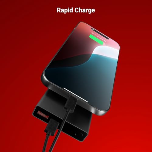 Image of ZEBRONICS EnergiTank 10MR1, Metal Power Bank, 10000 mAh, 22.5W Super Fast Charging PD 3.0 (PPS), Sleek & Stylish, Type C & USB Port, LED Indicator, for iPhone, Android, Tablets, Airpods (Midnight)