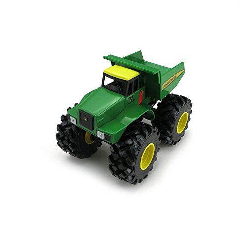 TOMY Kipplaster "John Deere Monster Treads" in Grün - Traktor mit Sound und Rüttelfunktion - hochwertiges Baustellen Spielzeug aus Kunststoff - ab 3 Jahre – Bild 4
