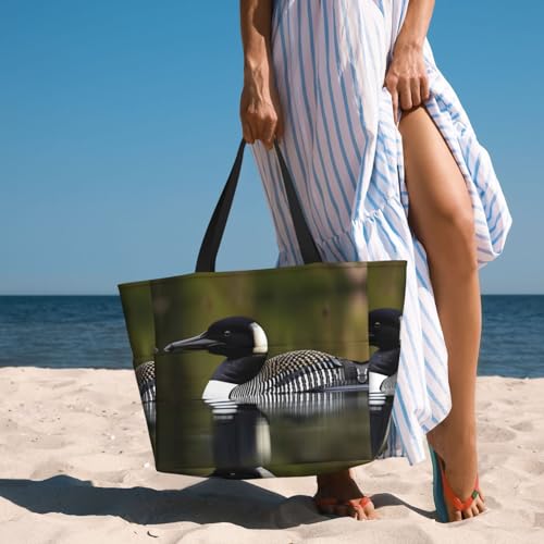 Sac à bandoulière imperméable grand format imprimé oiseau loon - 6