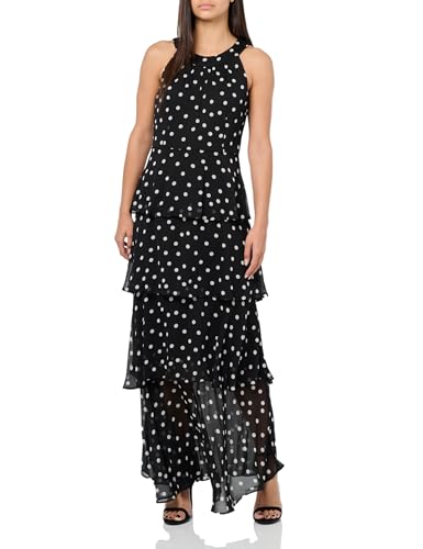 Image of Tommy Hilfiger Women's Sleeveless Halter Neck Tiered Skirt Maxi Dress