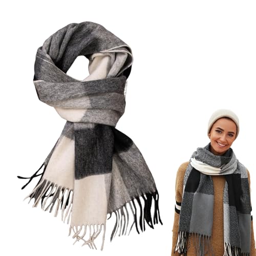 Quorlis Schal Damen Winter – Oversized Kariert Quadratisch Deckenschal, Karo Tartan Plaid Muster XXL mit Fransen, Weich, Warm, Modisch, Einheitsgröße, Ideal für Herbst &...