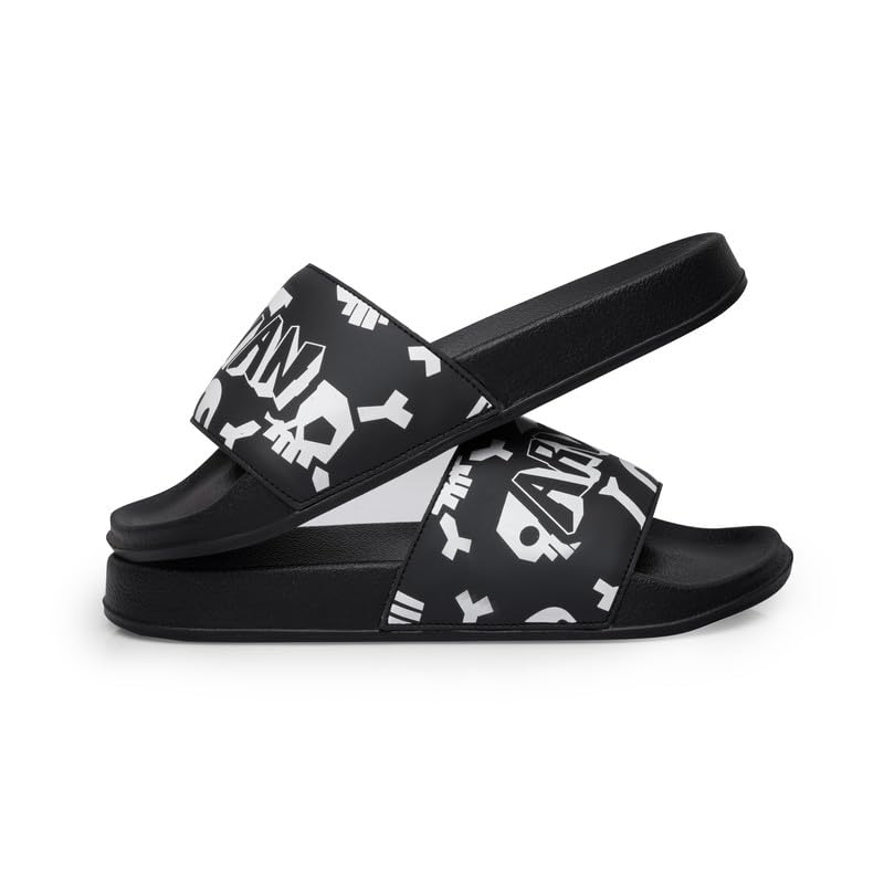 Image of ARVAN Mens Graphic Print EVA Sliders | Lightweight Slip-On Slippers with Cushioned Sole | Casual Open-Toe Slides