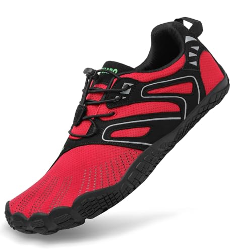 Saguaro Barefoot Zapatos Descalzos Zapatillas Minimalistas De Trail Running Para Hombre Mujer Negro Rojo Gr.41