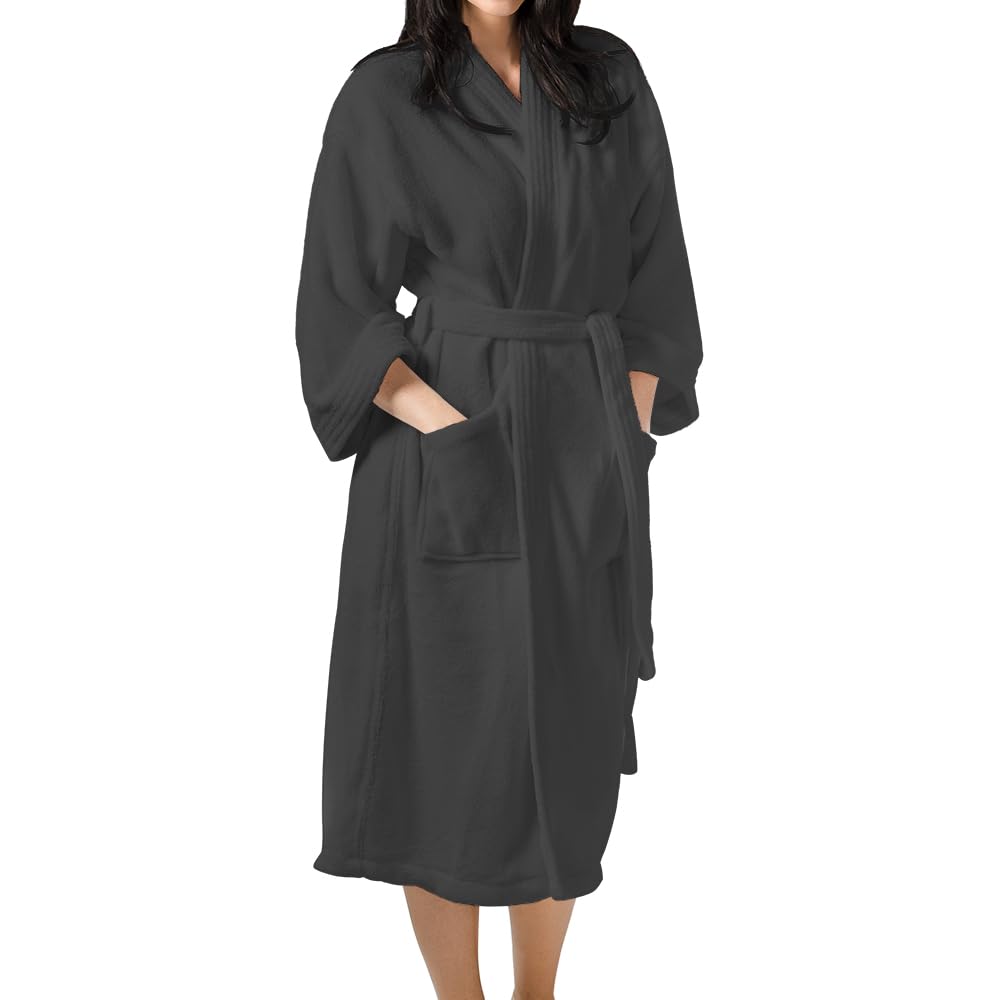 eLuxurySupply Robes for Women and Men - 100% Long Staple Cotton Plush Terry Cotton Unisex Robe