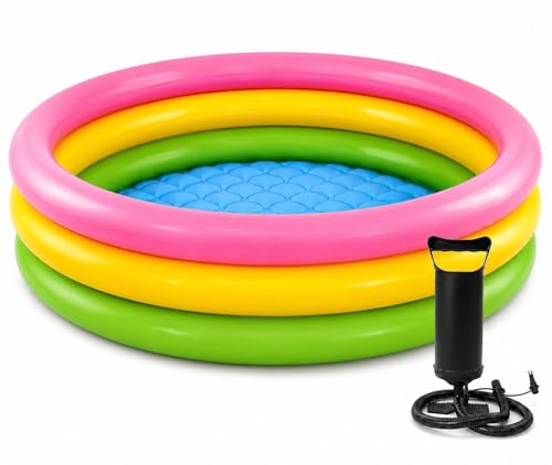Image of 3 Feet Inflatable Baby Pool Bath Tub for Kids (1-3 Years) with Air Pump | Portable Indoor & Outdoor Swimming Pool for Toddlers | Soft & Durable Kiddie Water Pool for Boys & Girls (5 feet)