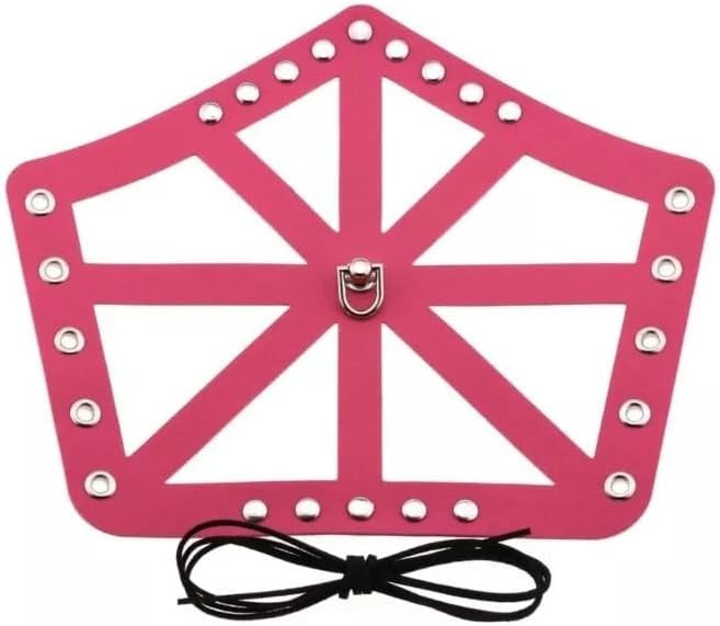 Hollow Out Vintage PU Wide Bracers Tie Arm Cuffs Adjustable Width Medieval Wristband Multiple Color Wristband Dark Brown-MFC765 (RED, Adult)