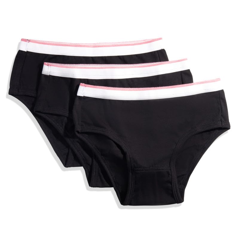 Feathers Girls Solid White Snug Fit Tagless Briefs Underwear - 100 Cotton Super Soft Panties