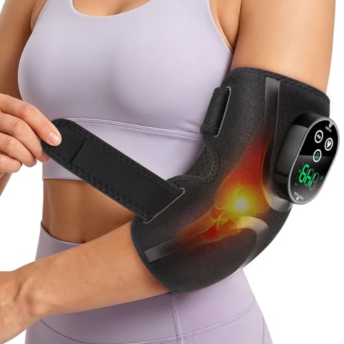 Cordless Elbow Heating Pad for Tendonitis and Tennis Elbow Elbow Massager with Heat Rechargeable Heating Pad for Arm Heated Elbow Brace for Muscle Soreness Joint Pain Relief